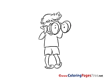 Binoculars free printable Coloring Sheets
