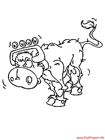Bull coloring page