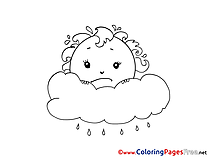 Cloud download Colouring Sheet free
