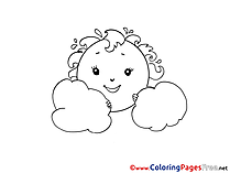 Cloud printable Coloring Pages for free