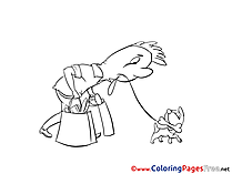 Dog Kids free Coloring Page