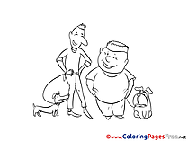 Dogs Children download Colouring Page