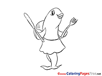 Fish Children download Colouring Page