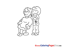 Haircut Colouring Page printable free