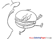 Hamburger free Colouring Page download