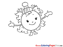 Hat Sun download printable Coloring Pages