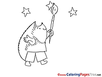 Hedgehog Children Coloring Pages free