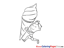 Ice Cream download Colouring Sheet free