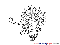 Indian Kids free Coloring Page