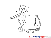 Penguin for Kids printable Colouring Page