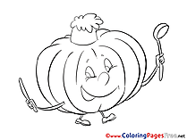 Pumpkin Children download Colouring Page