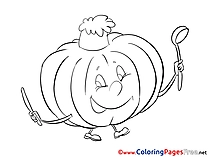 Pumpkin Children download Colouring Page