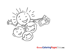 Selfie Children Coloring Pages free