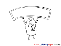 Sheep Kids free Coloring Page