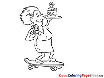 Skateboard for free Coloring Pages download