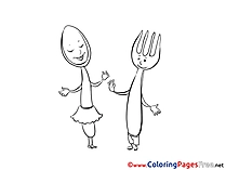 Spoon free printable Coloring Sheets