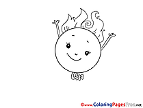 Sun Children download Colouring Page