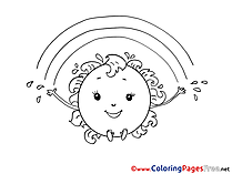 Sun for Children free Coloring Pages