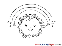 Sun for Children free Coloring Pages