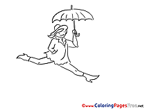 Umbrella Children Coloring Pages free