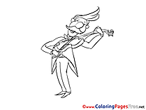 Violin download Colouring Sheet free