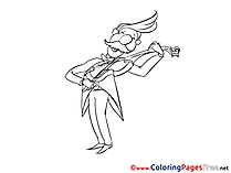 Violin download Colouring Sheet free