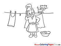 Washing free Colouring Page download