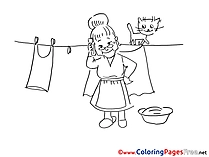 Washing free Colouring Page download