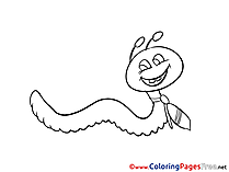 Worm Kids free Coloring Page