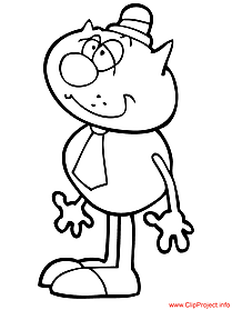 Cartoon cat coloring page