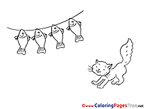 Fish Cat printable Coloring Pages for free