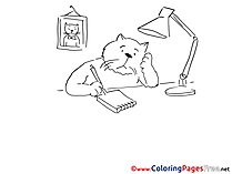 Letter Cat Colouring Sheet download free