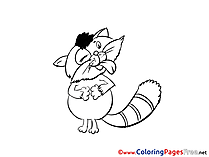 Tail Cat for Children free Coloring Pages