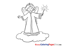 Angel printable Christmas Coloring Sheets