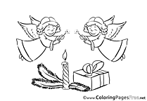 Angels Colouring Page Christmas free