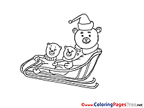 Animals Christmas Coloring Pages download