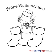 Baby Kids Christmas Coloring Page