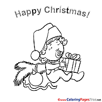 Baby Kids Christmas Coloring Pages