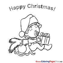 Baby Kids Christmas Coloring Pages
