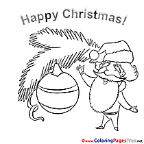 Beard Santa Claus Christmas Coloring Pages free