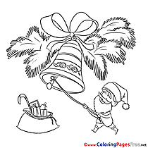 Bell printable Coloring Pages Christmas