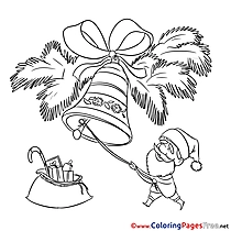Bell printable Coloring Pages Christmas