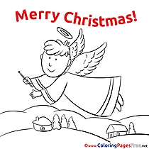 Boy Angel Colouring Page Christmas free