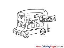 Bus Christmas Coloring Pages free