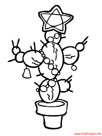 Cactus coloring page for Christmas