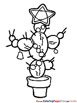 Cactus free Christmas Coloring Sheets