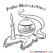 Candle Christmas Coloring Pages download