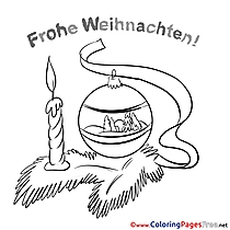 Candle Christmas Coloring Pages download