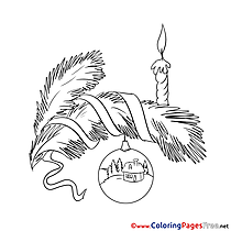 Candle for Kids Christmas Colouring Page