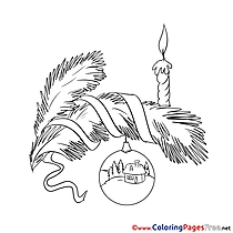 Candle for Kids Christmas Colouring Page